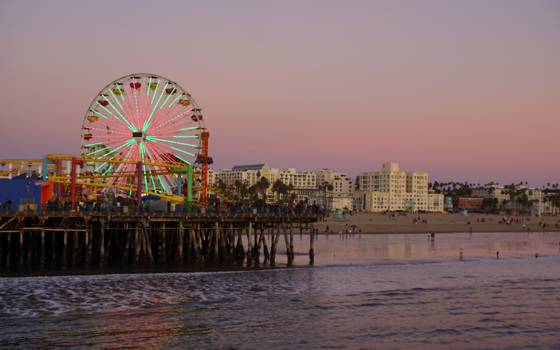 amerika wasser stadt meer reisen abend fluss himmel haus architektur tourismus im freien pier sonnenuntergang riesenrad strand strandpromenade meer licht tageslicht