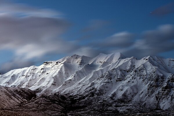 Snow-capped hills of the American Mountains