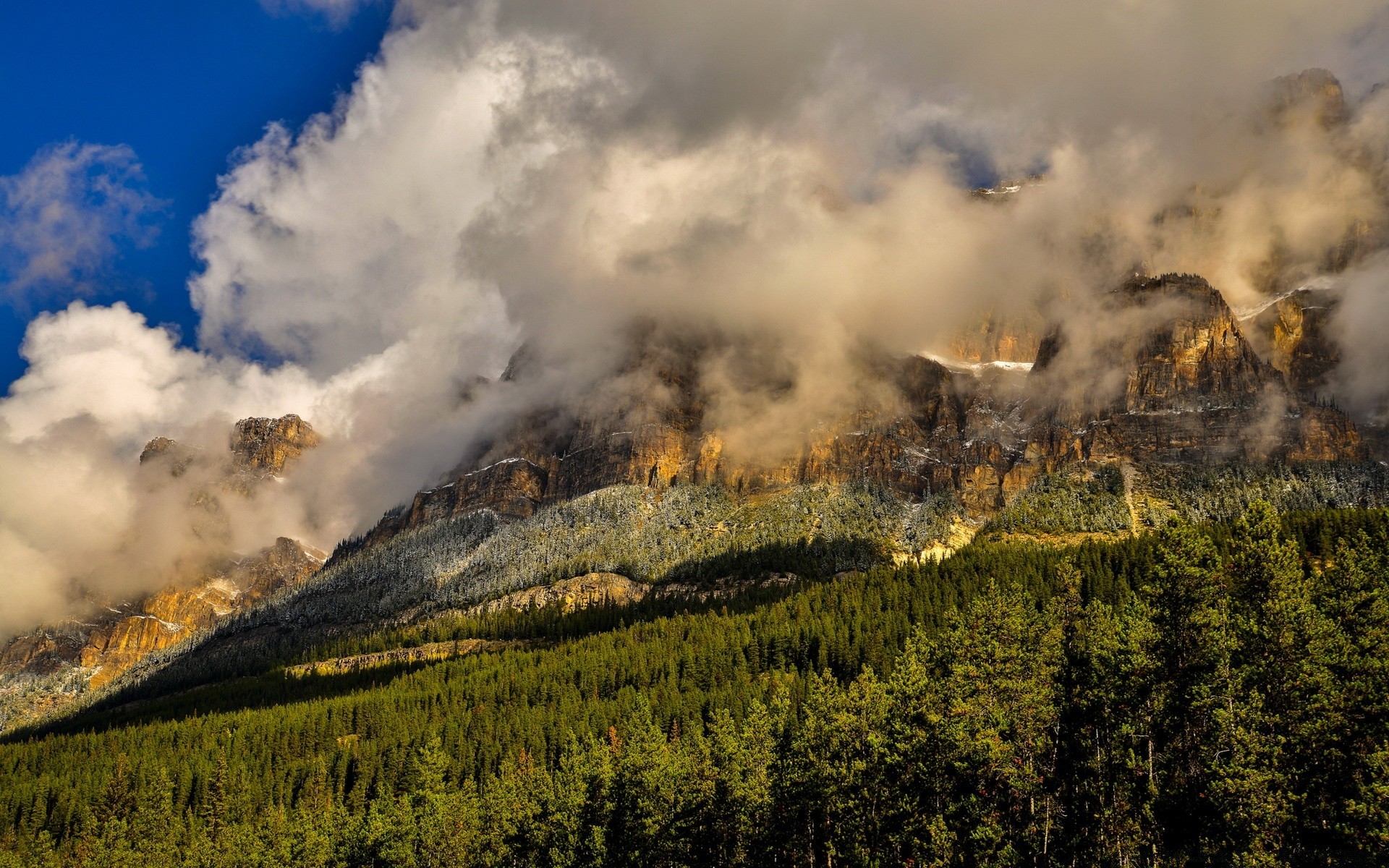 america mountain landscape sky travel snow nature outdoors wood scenic fog