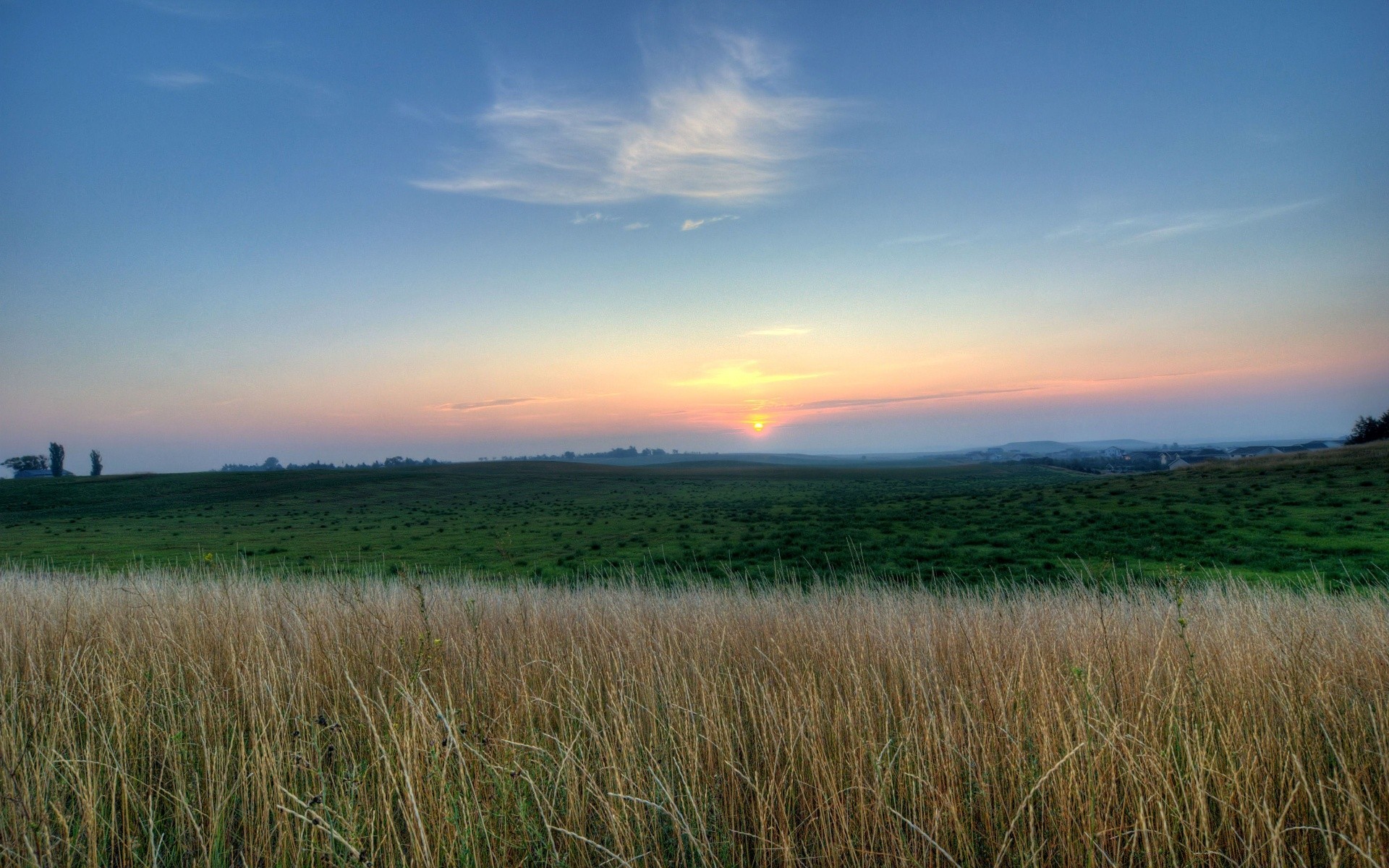 america sun landscape rural sky dawn sunset grass nature outdoors field countryside agriculture fair weather summer cereal pasture farm wheat