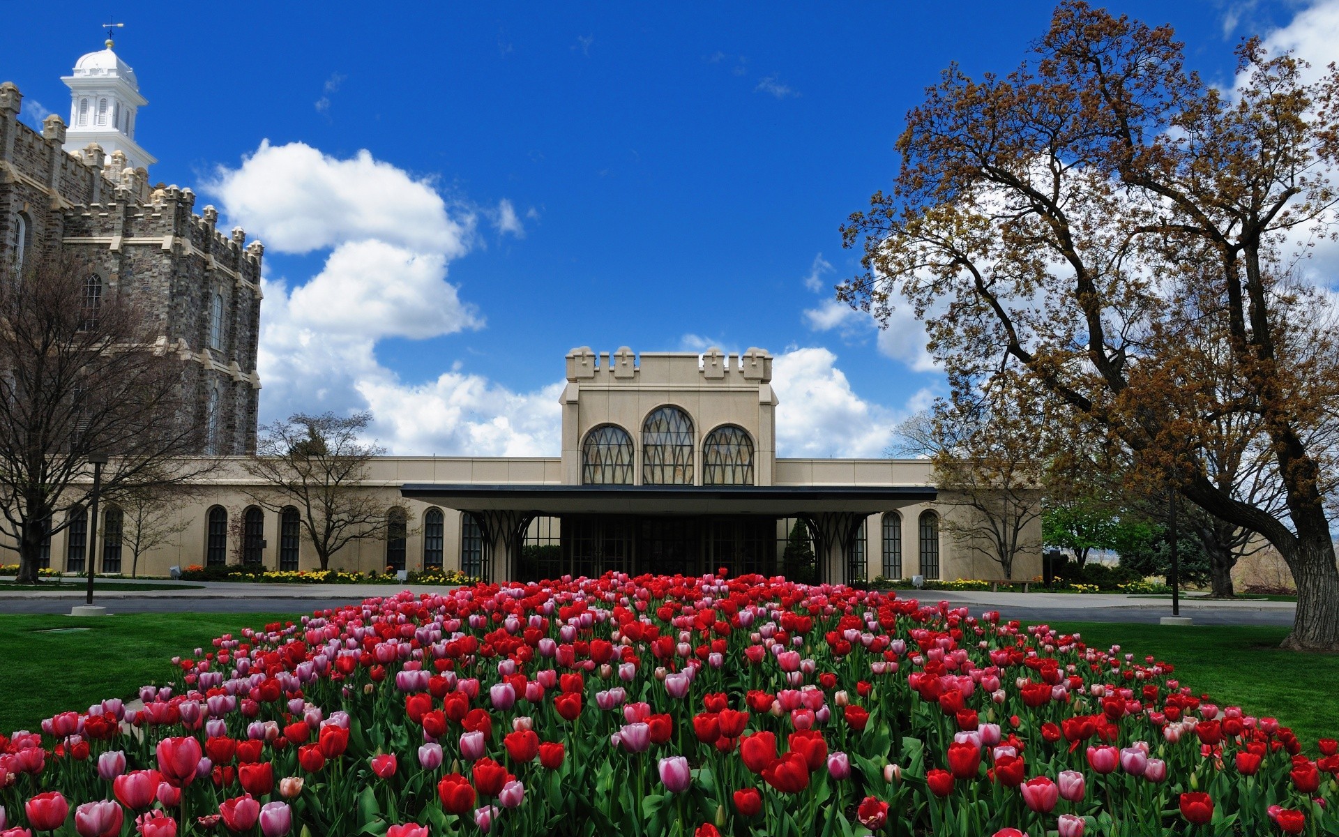 america architecture garden flower building city outdoors park travel daylight cemetery sky religion castle grave tree monument lawn museum