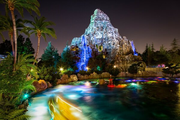 Magic mountain in the evening twilight