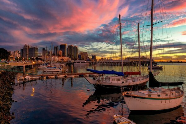 Colored sky at sunset