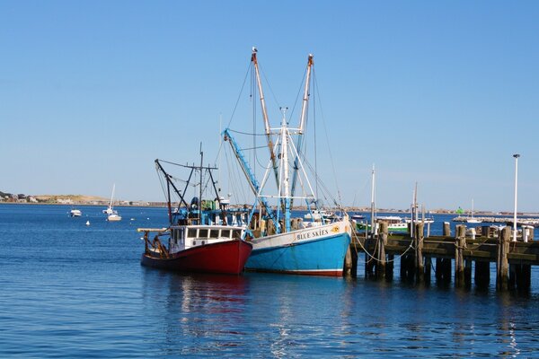 Sea harbor, two ships