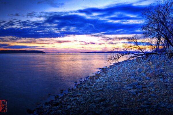 Sunset on the seashore