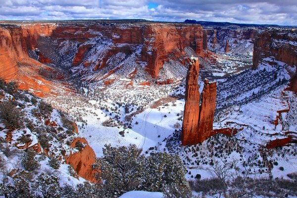 Unique mountains in winter