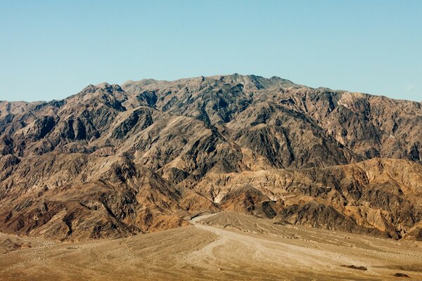 Relief mountains and sky