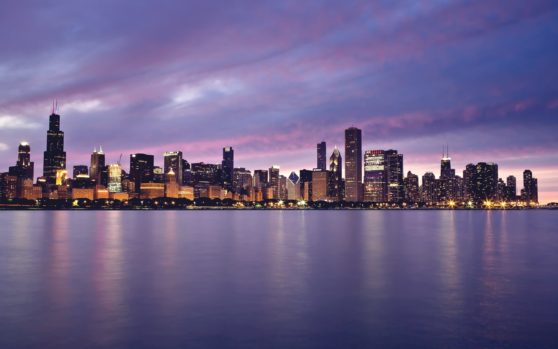 america skyline città architettura città centro grattacielo crepuscolo tramonto fiume riflessione casa cielo ufficio lungomare acqua sera viaggi urbano affari