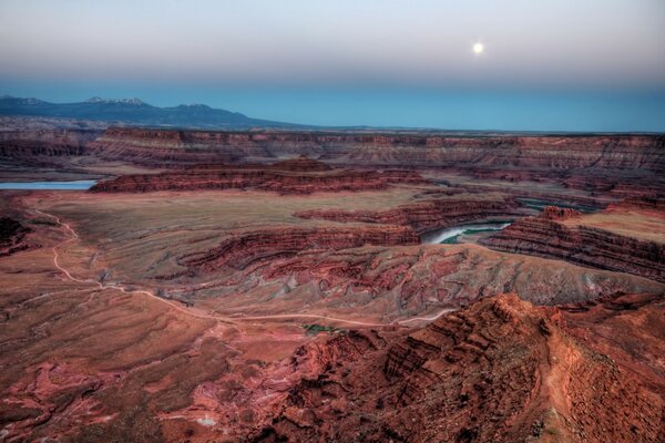 Desert and water landscape in America