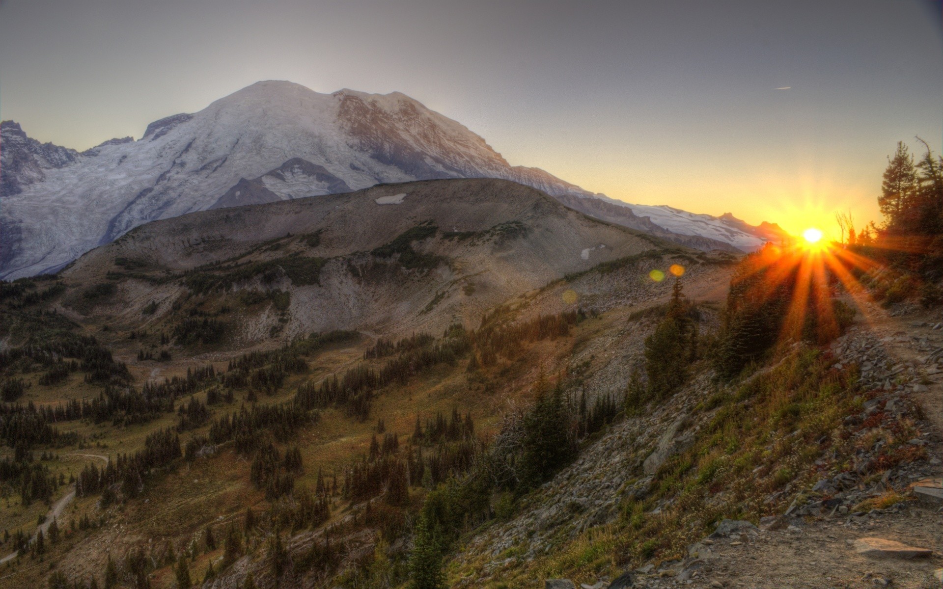 america mountain landscape snow travel sunset sky volcano rock nature scenic valley hill mountain peak dawn winter