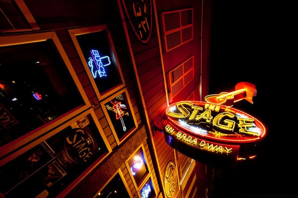 Neon sign of an American casino