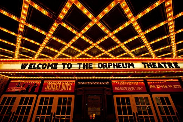 The sign on the building of the American casino