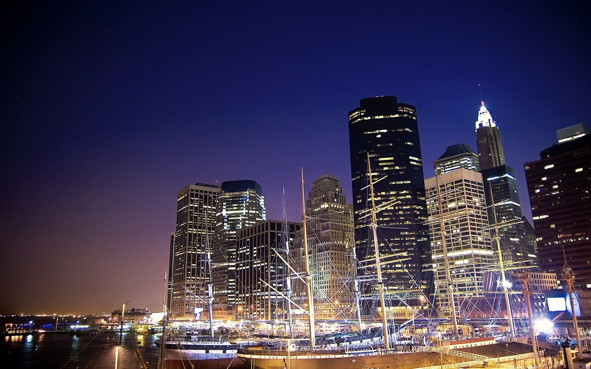 america city architecture skyline building cityscape skyscraper downtown dusk travel evening sky urban office sunset illuminated business river tower modern finance