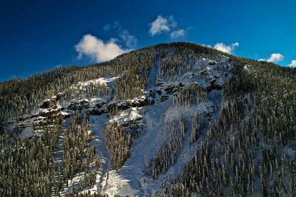 Winter snow mountains in America