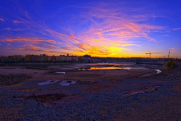 Gentle dawn. water landscape