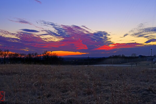 Heavenly sunset, landscape in the sky