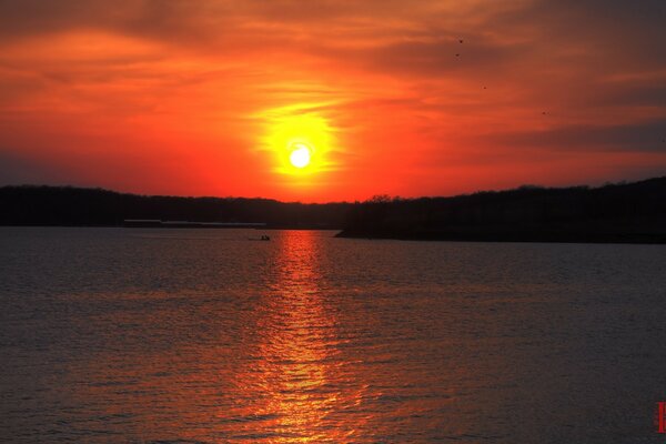 Sonnenaufgang oder Sonnenuntergang in Amerika