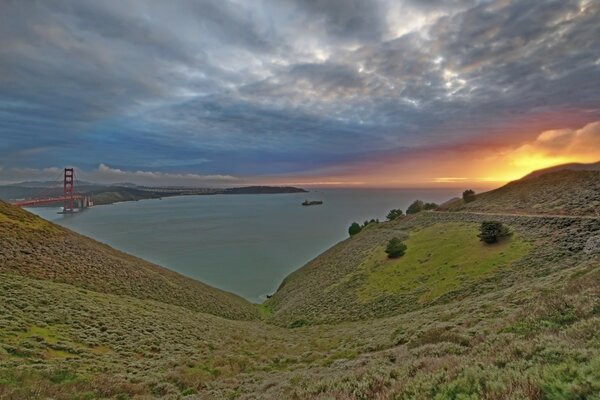 Sunset in America. Nature landscape