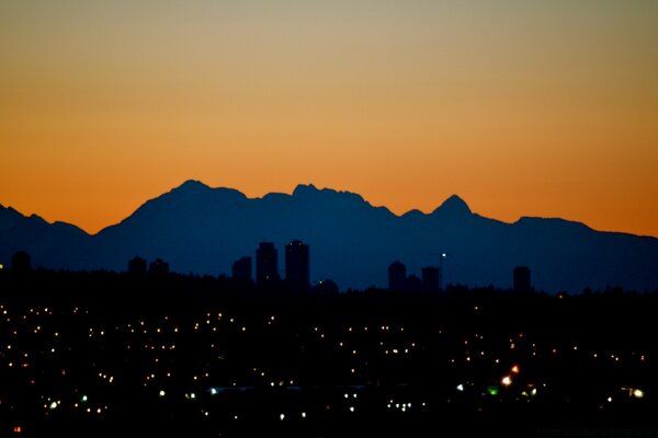 Night America at sunset