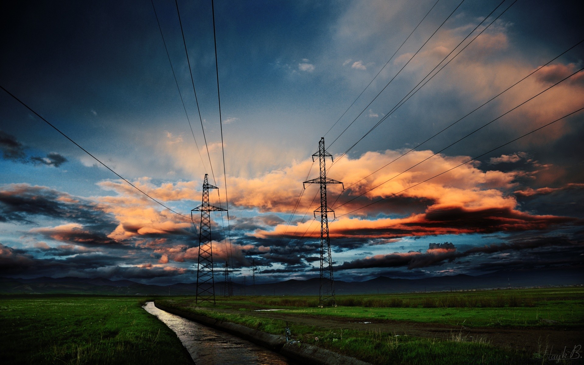 paisaje cielo electricidad energía energía voltaje puesta de sol naturaleza amanecer paisaje cables medio ambiente industria crepúsculo luz noche al aire libre peligro