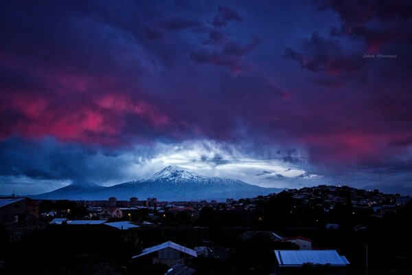 Beautiful sky. Evening landscape