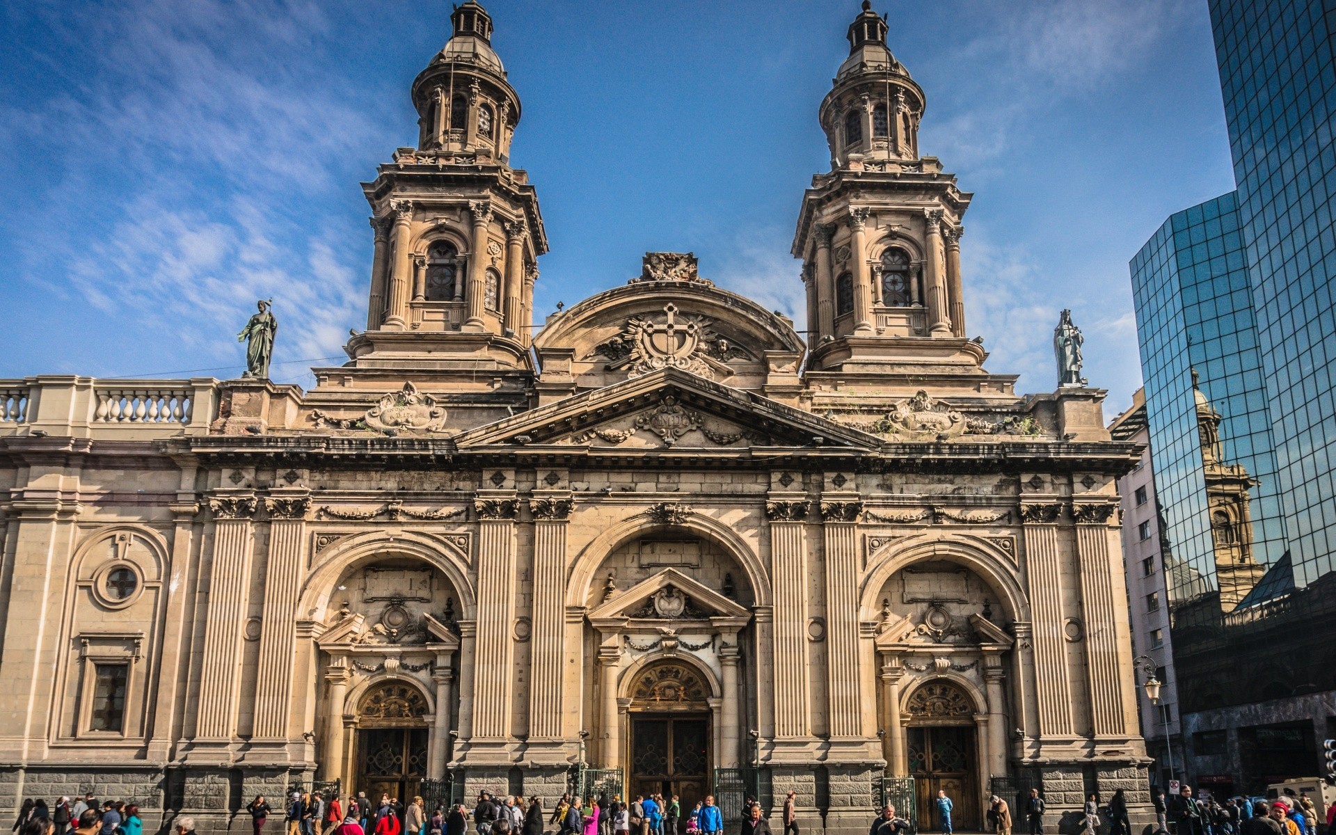 america architecture building city travel church cathedral religion tourism famous art monument facade outdoors urban sky old landmark square sculpture town