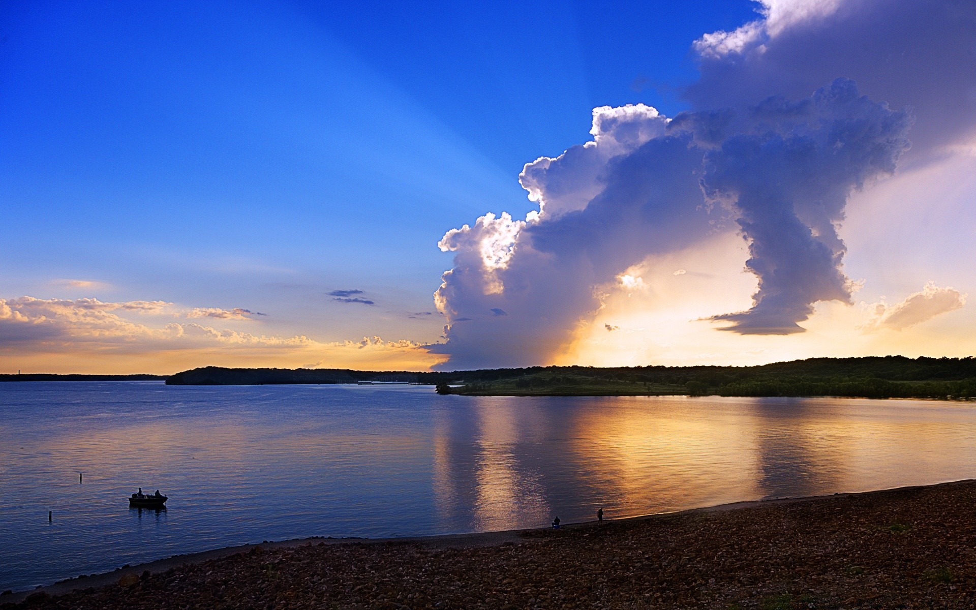 amérique eau coucher de soleil aube paysage ciel lac réflexion nature soleil soir en plein air