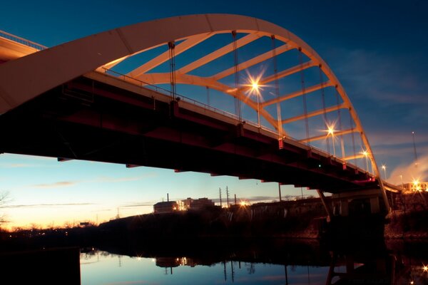 The bridge over the river is long