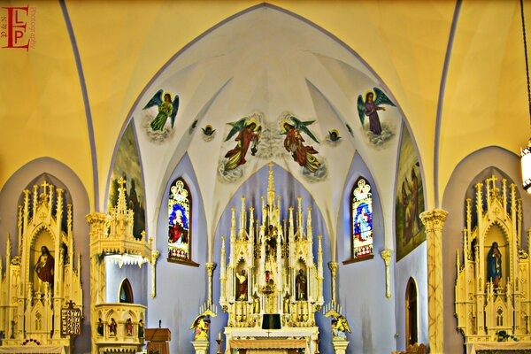 Templo vista desde el interior de la decoración