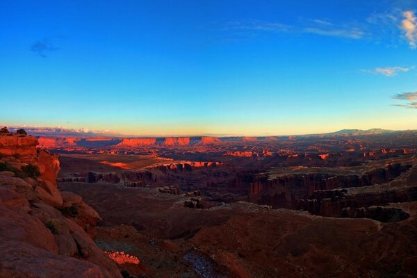 Beautiful sunset with mountain view