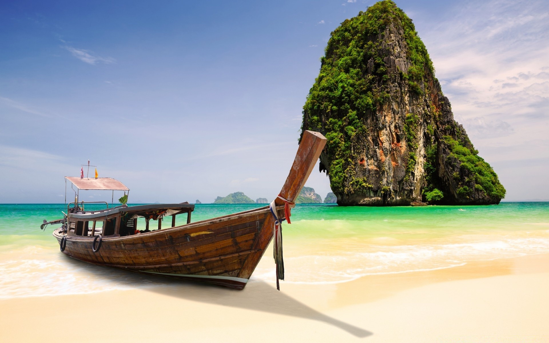 asien strand meer ozean wasser meer sand reisen insel tropisch urlaub lagune idylle paradies sommer boot urlaub resort landschaft exotisch türkis