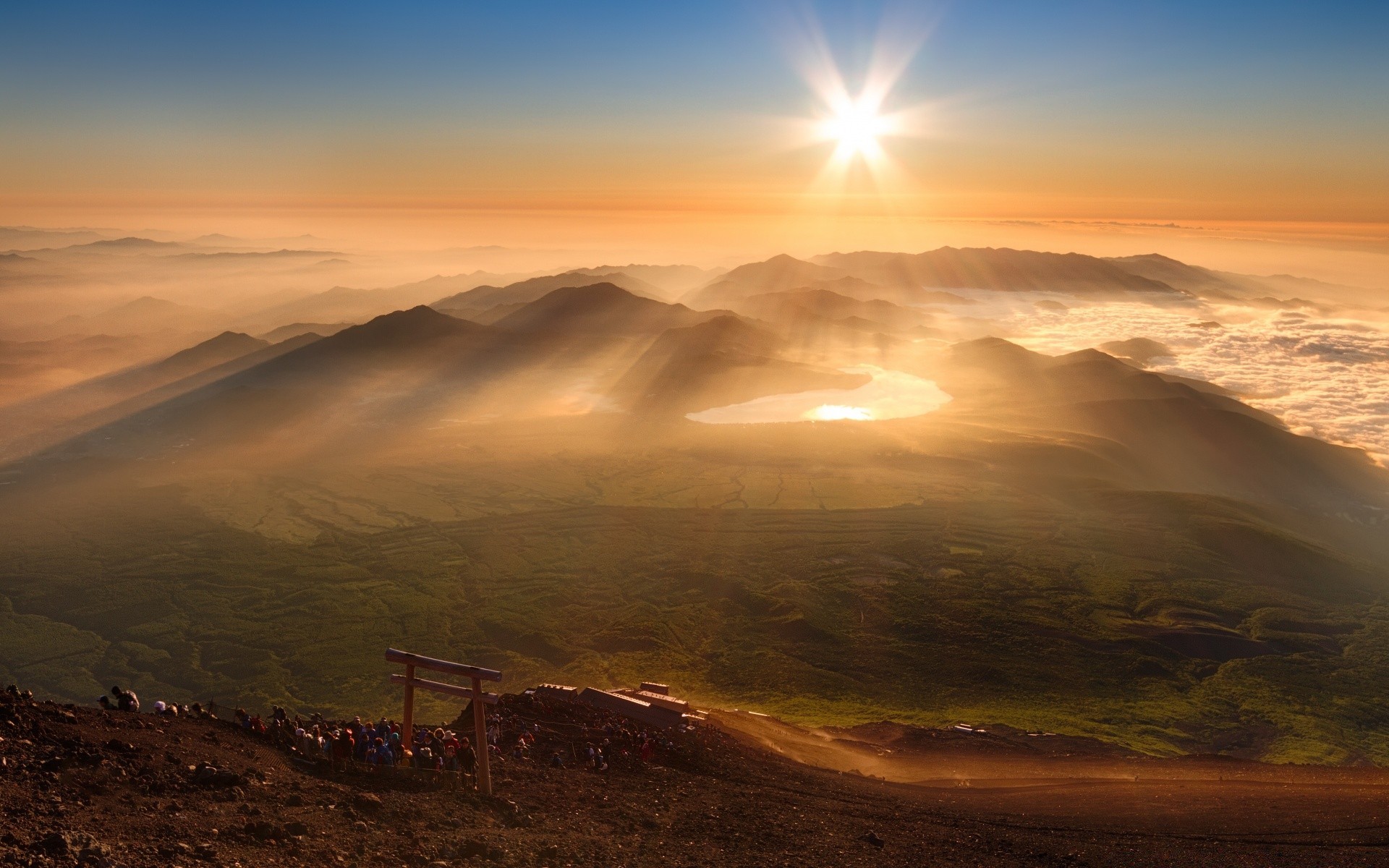 asien sonnenuntergang dämmerung landschaft sonne himmel abend berge reisen natur gutes wetter im freien