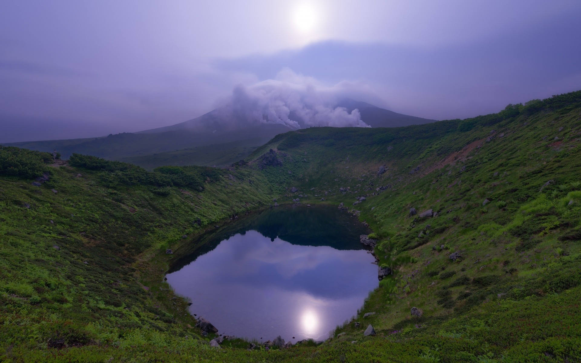 asien landschaft reisen berge wasser himmel im freien natur nebel gras morgendämmerung