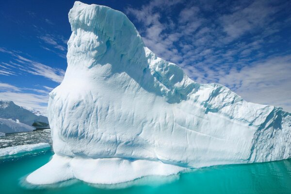 A huge iceberg near the land