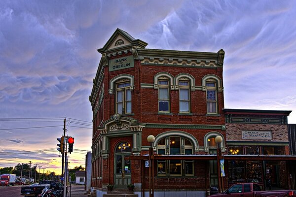 Beautiful American-style house against the sky