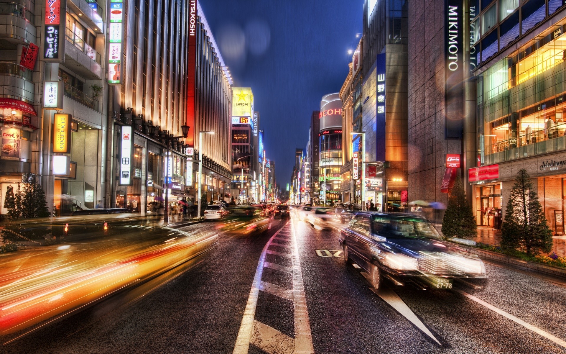 asia strada città strada traffico urbano viaggi auto sistema di trasporto centro città affari neon autobus sfocatura viale sera