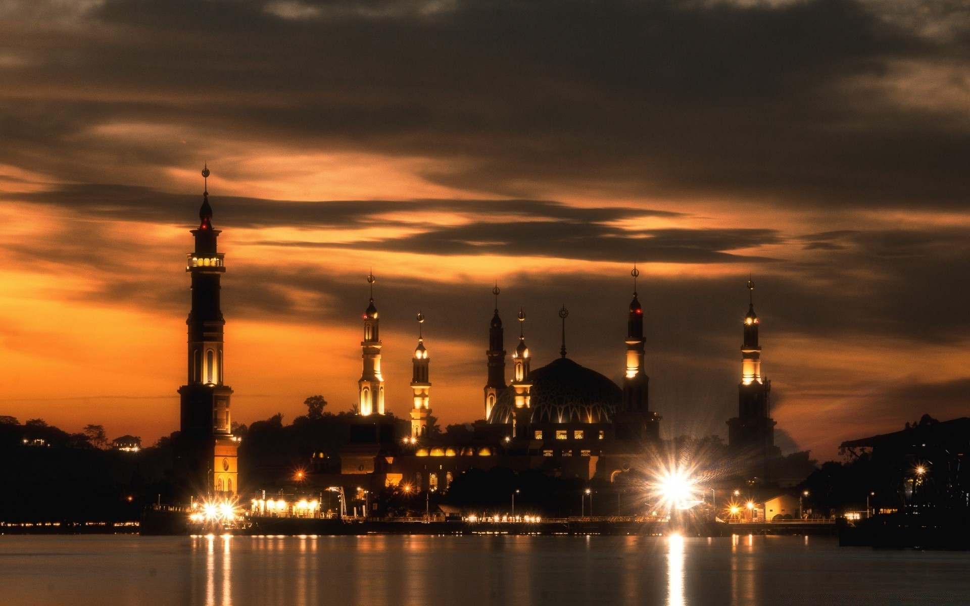 asia puesta de sol crepúsculo arquitectura noche agua cielo amanecer río ciudad viajes torre casa reflexión puente