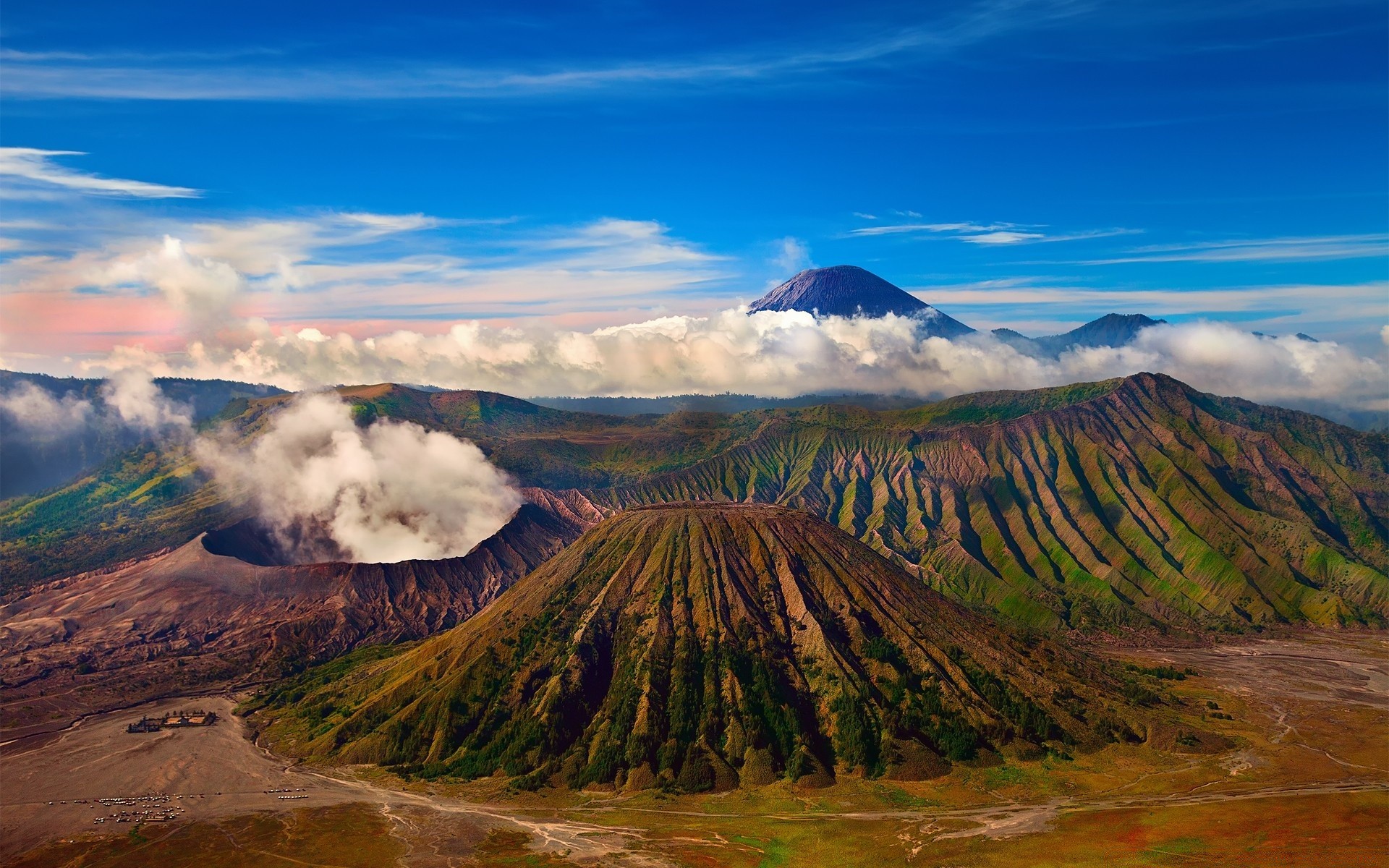 asia paisaje montañas viajes cielo naturaleza al aire libre volcán puesta del sol amanecer valle escénico