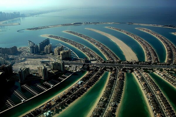 United Arab Emirates. Artificial islands in Dubai. Modern architecture