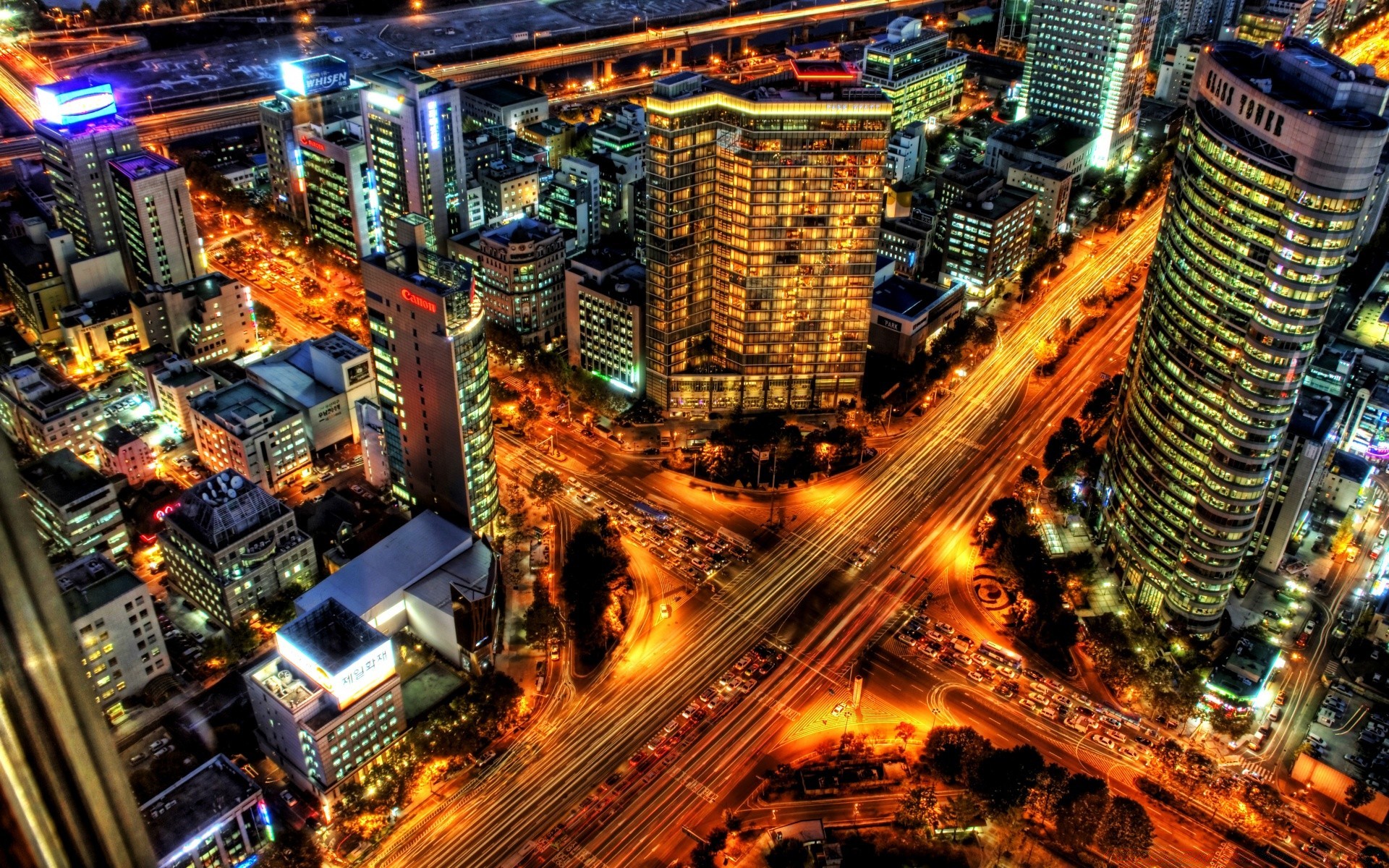 ásia cidade cidade urbano arranha-céu centro da cidade arquitetura viagens crepúsculo moderno casa estrada noite o negócio iluminação skyline tráfego shopping