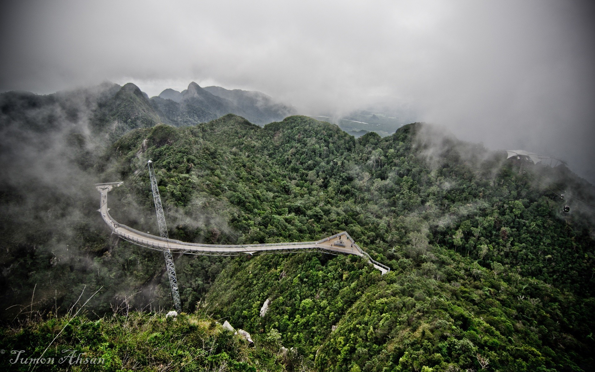 asia mountain travel landscape nature fog mist wood sky outdoors tree scenic hill water valley