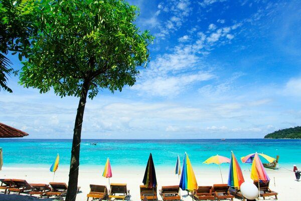 Spiaggia tropicale di sabbia bianca