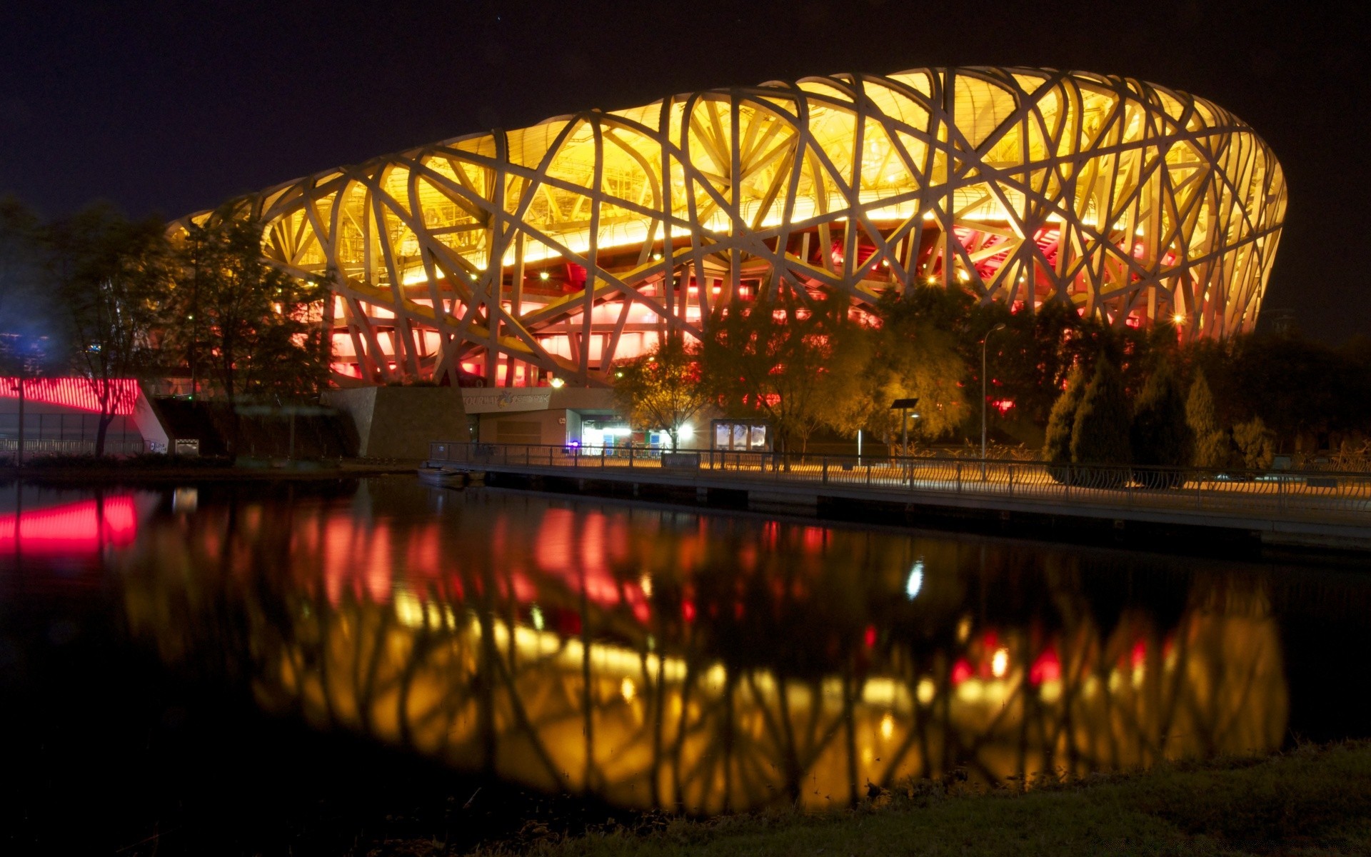 asie pont soir lumière festival ville réflexion voyage eau rivière urbain architecture parc rétro-éclairé flou crépuscule maison paysage rue coucher de soleil