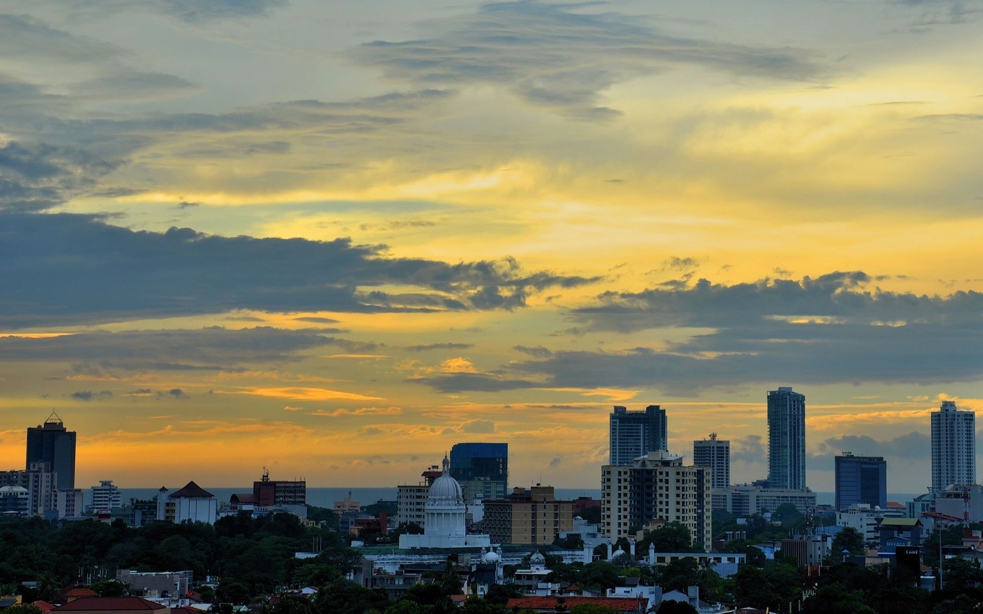 asia city sunset skyline sky cityscape architecture downtown travel skyscraper evening dawn dusk building outdoors water