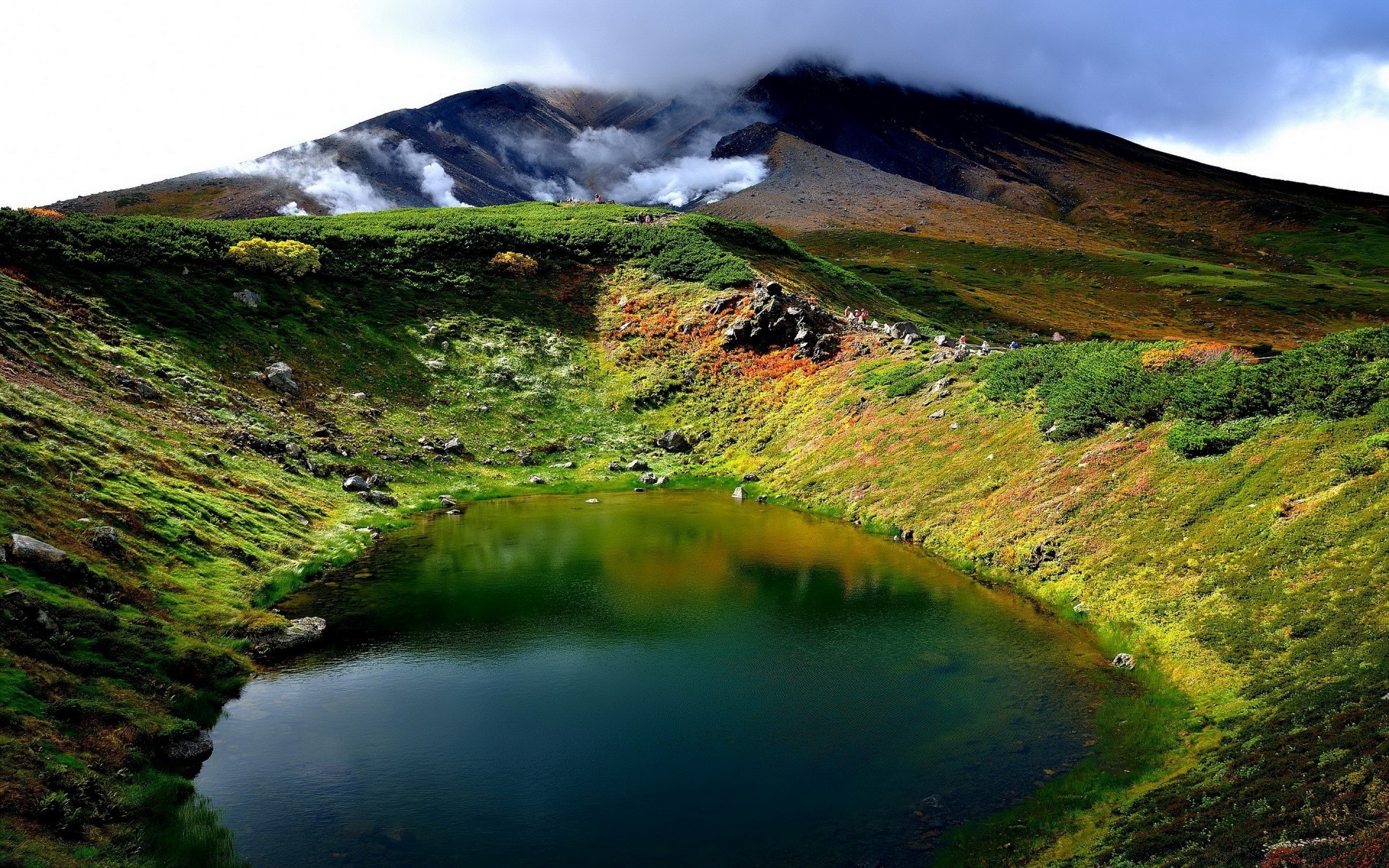 asie eau paysage voyage nature volcan à l extérieur brouillard ciel lac montagnes brouillard rivière