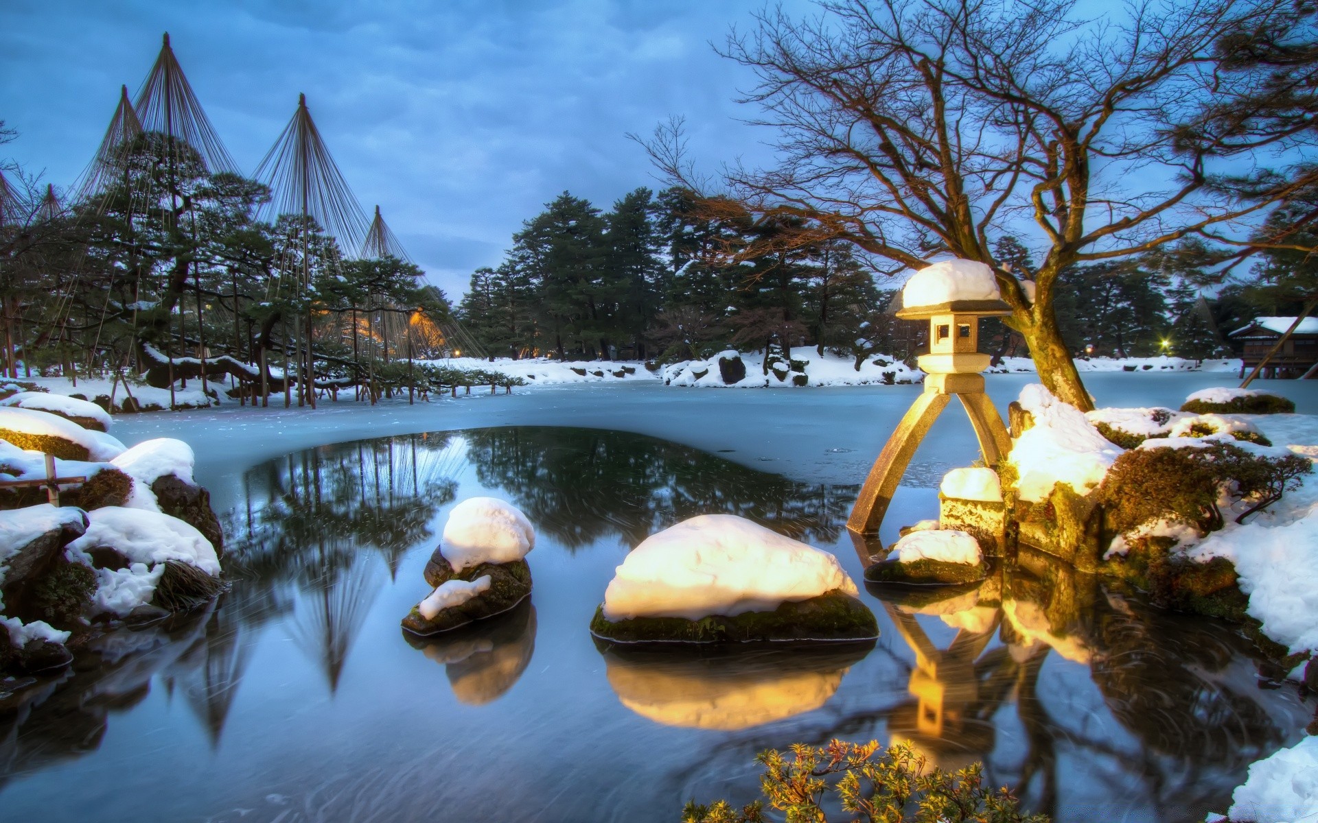 asia agua al aire libre viajes árbol invierno naturaleza cielo nieve paisaje noche lago buen tiempo verano