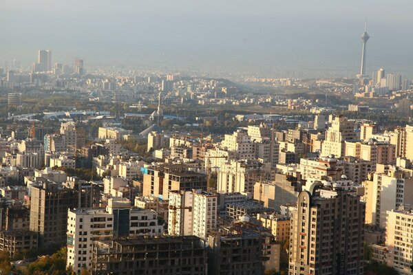 Big city view from above