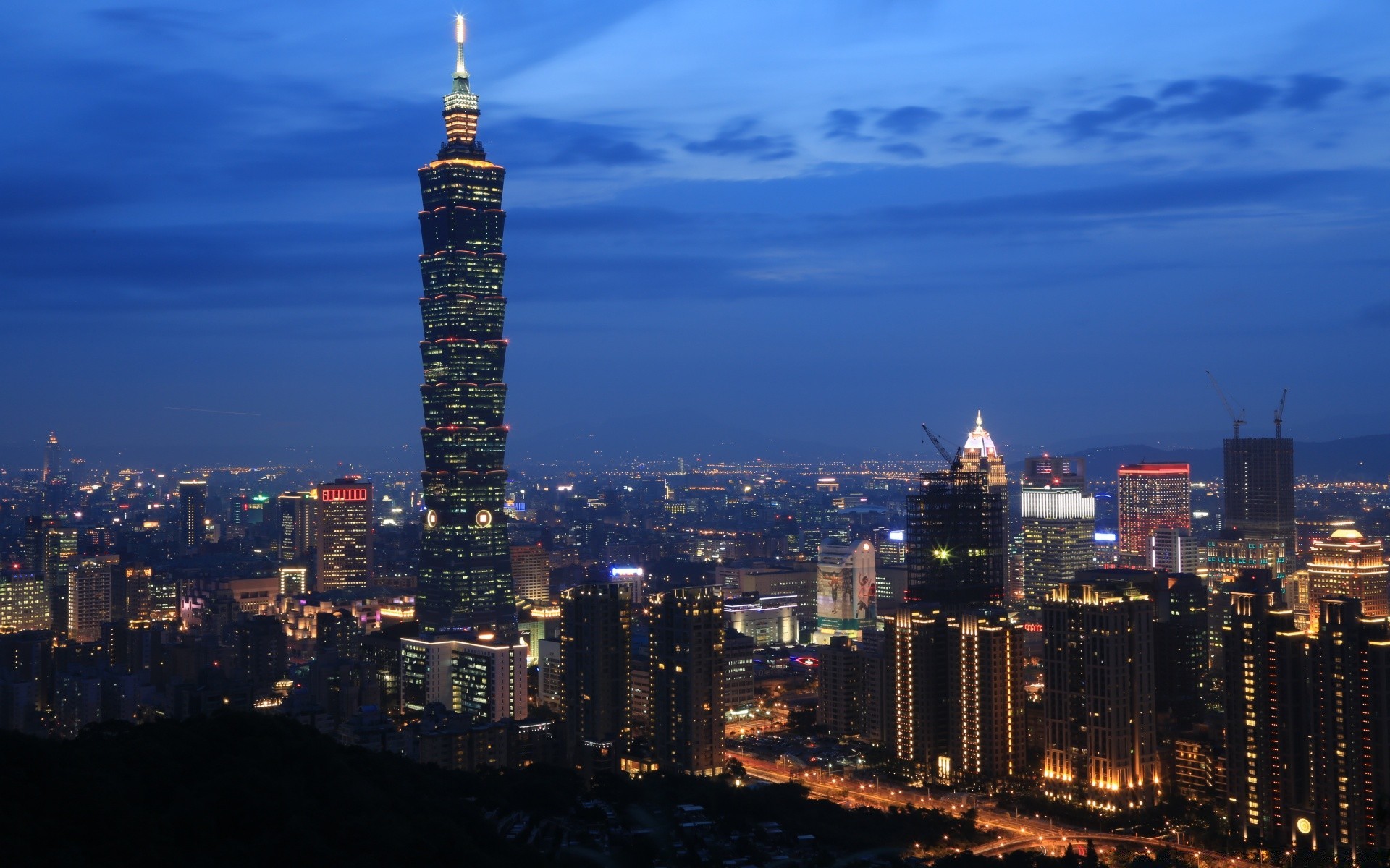 asia city architecture skyline skyscraper cityscape travel building dusk sunset downtown tower sky tall evening urban outdoors office business