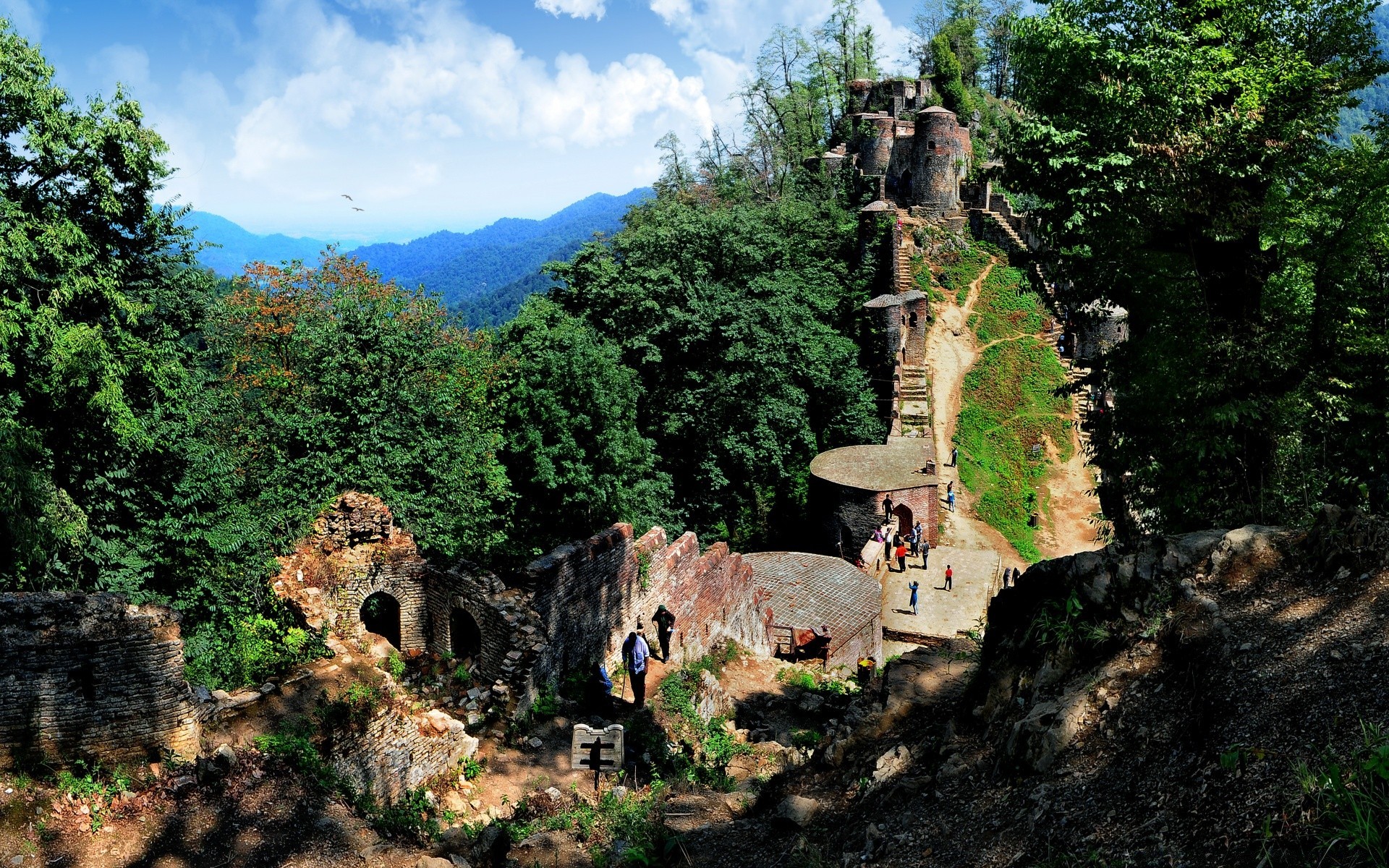 asia travel architecture nature outdoors landscape tree wood stone mountain ancient old summer tourism rock