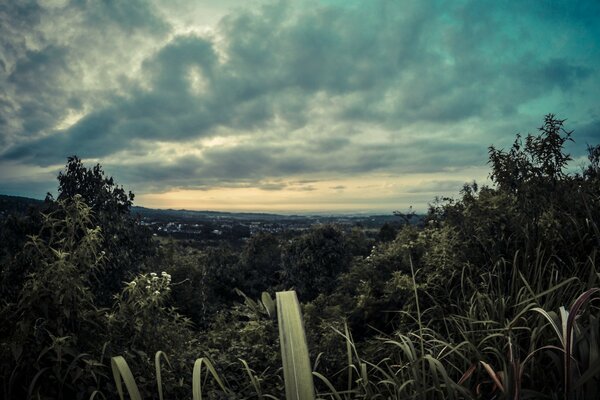 Paisaje de la naturaleza, el cielo de Asia